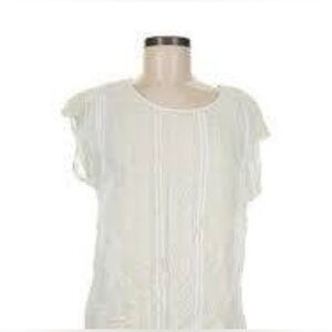 Gharana strok white embroidered blouse women’s size medium like new